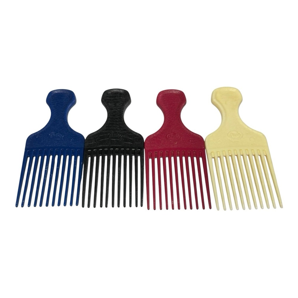 Vintage Goody Plastic Crocodile Textured Hair Pick Comb Lift Lot Of 4 90's  6.5"